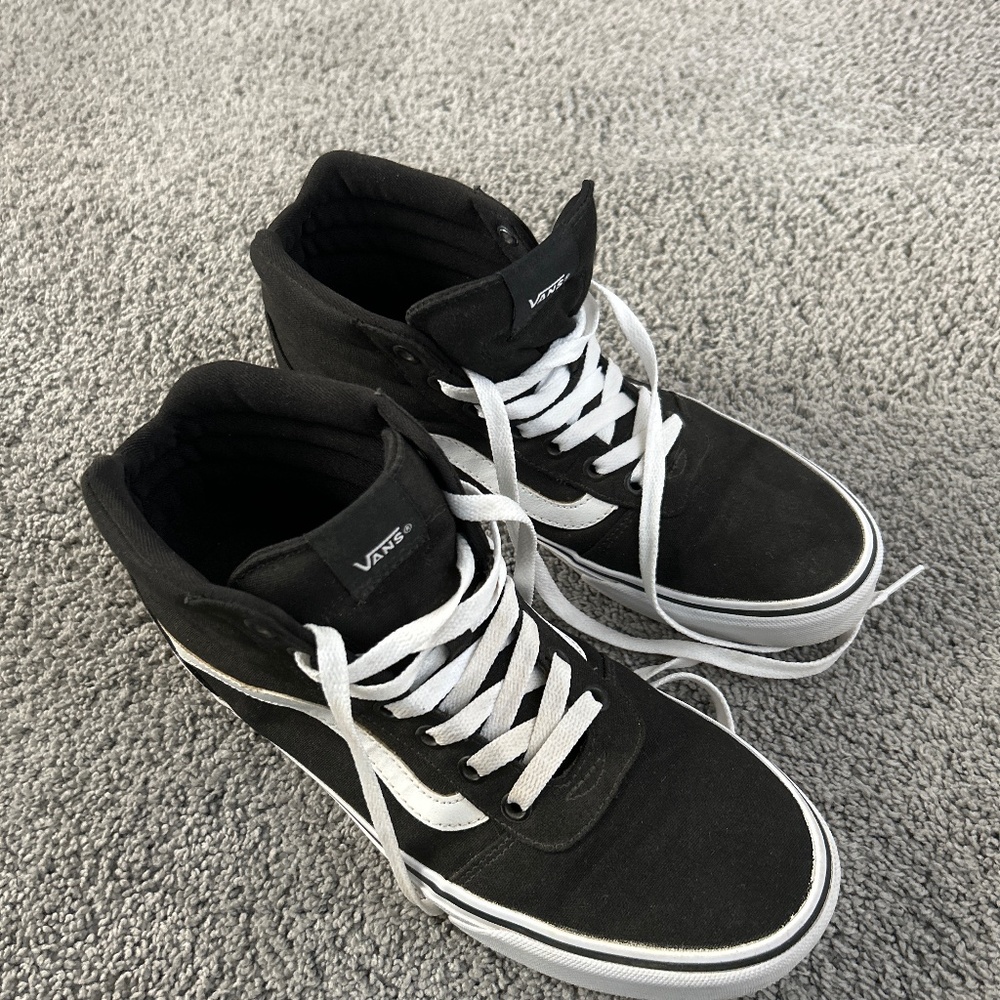 Vans black high top size 9